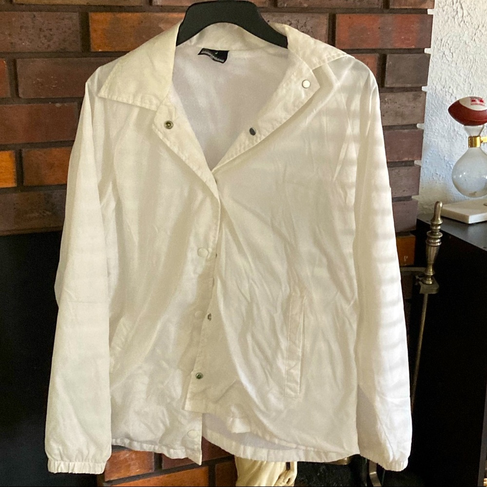 Egg white, light coat, button down